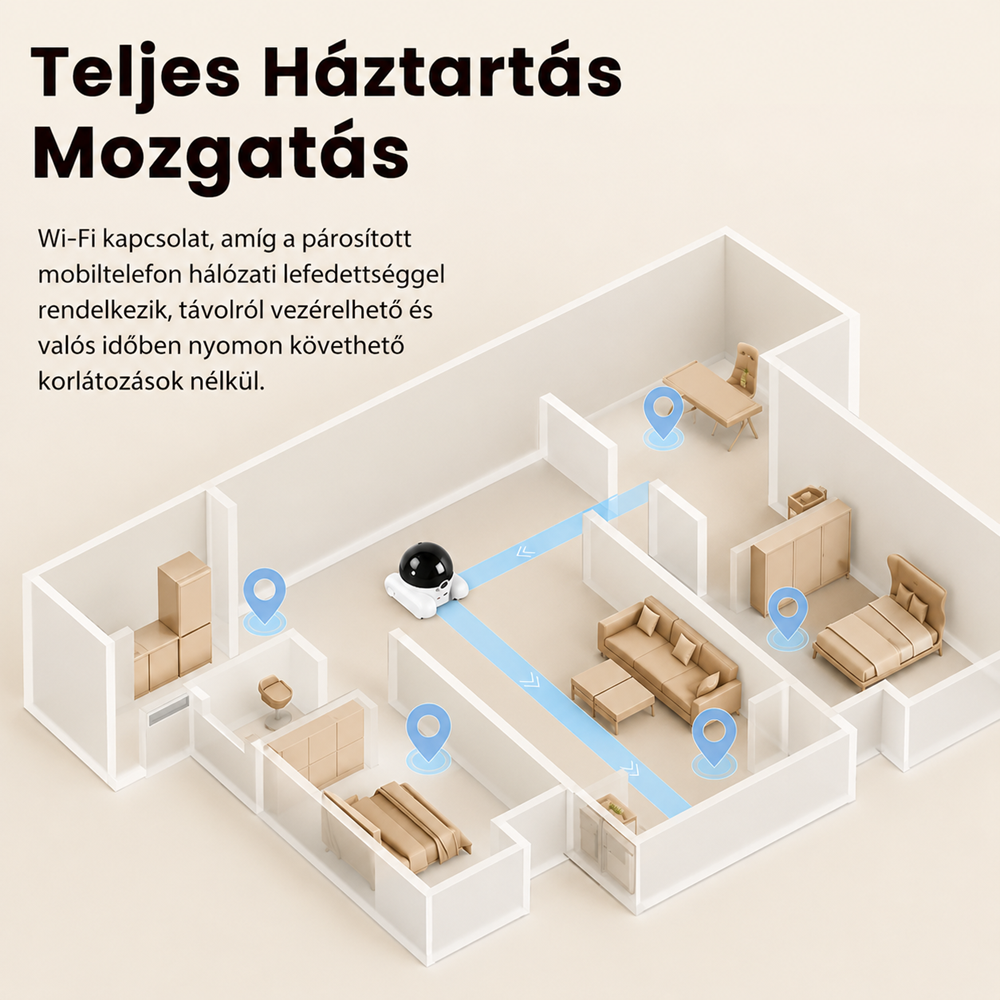 SXT-046 távirányítós megfigyelő robotkamera – WiFi FPV kamera autó éjjellátó LED világítással (BBD) 4