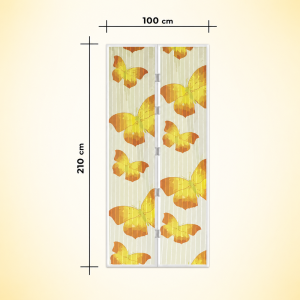 Sárga pillangós mágneses szúnyogháló ajtóra 100×210 cm – automata záródású rovarháló függöny (GL-11398L) - 4. kép