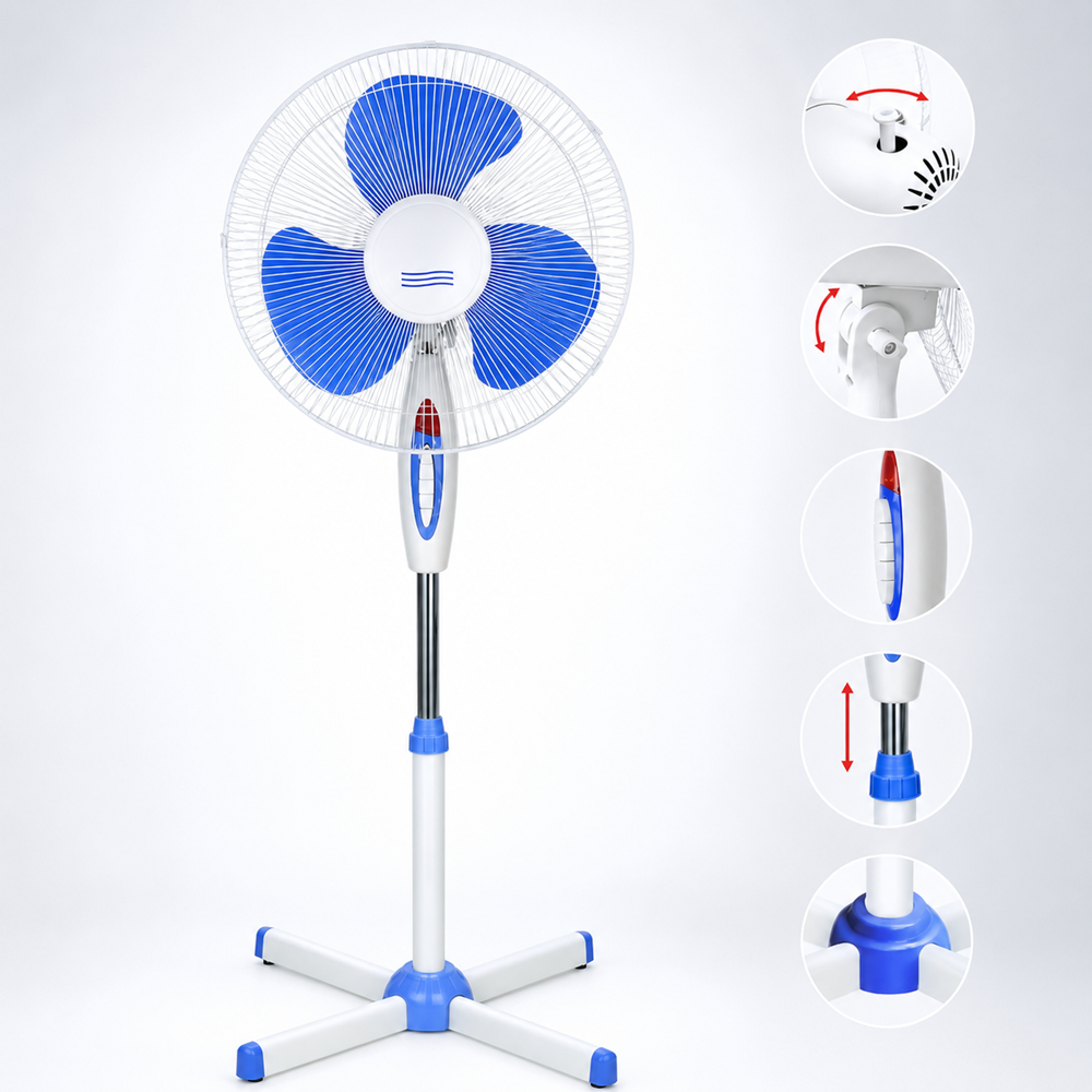 Szuperhatékony 40W állóventilátor – csendes szobai ventilátor állítható magassággal (BBD) 4