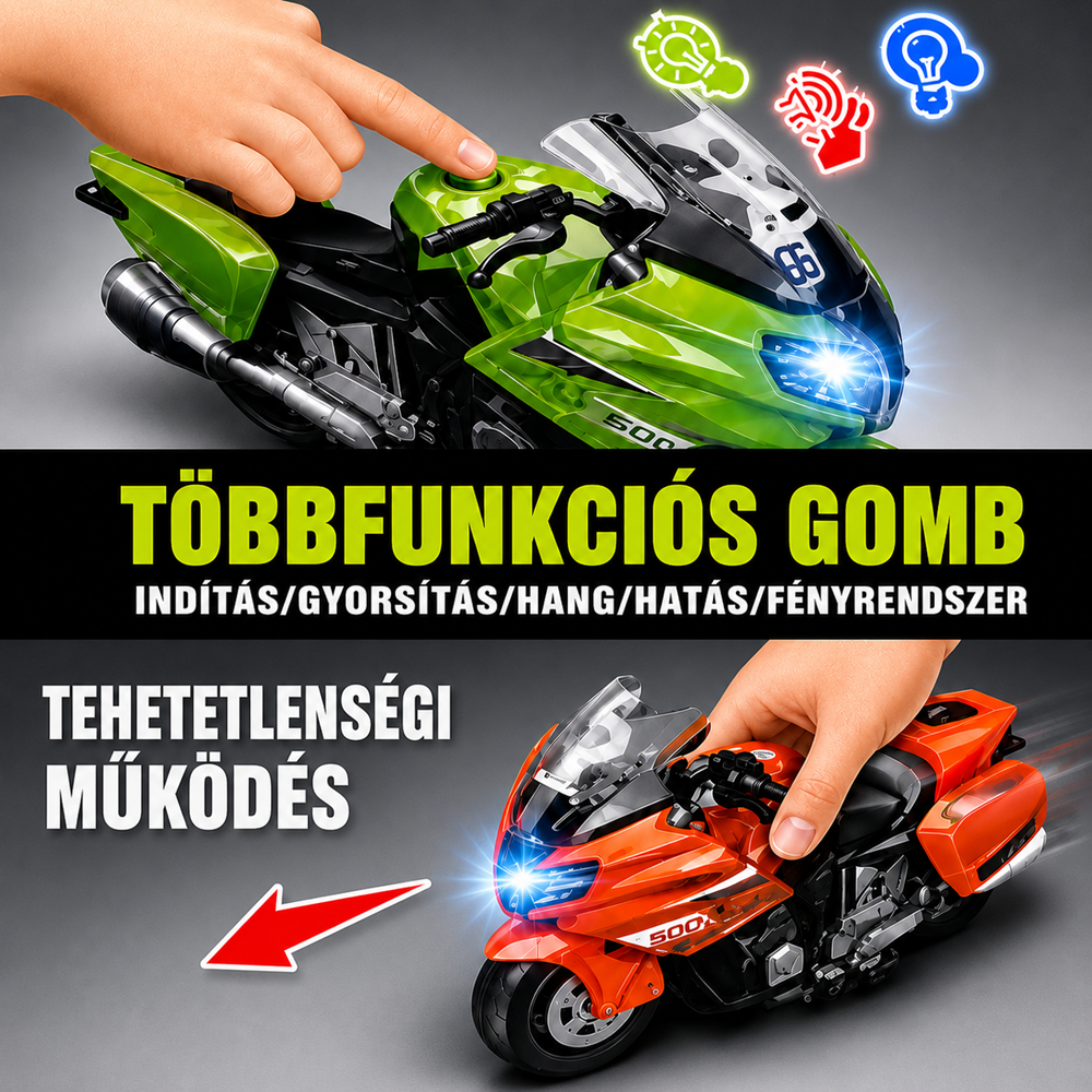 114 játék sportmotor fény- és hanghatásokkal – multifunkciós versenymotor gyerekeknek (BBMJ) 5