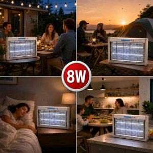 8W LED elektromos rovarcsapda lámpa – vegyszermentes beltéri szúnyog-, légy- és molyirtó (BBD) - 4. kép