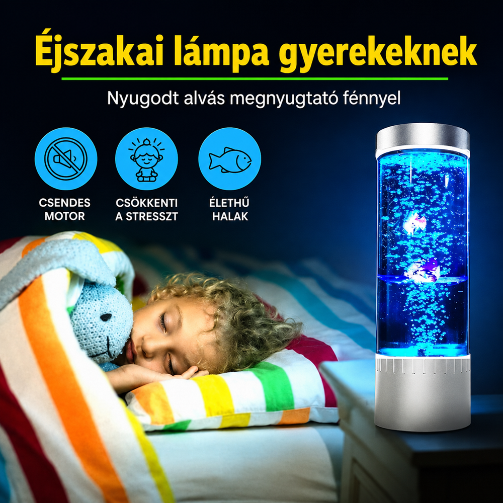 BubbleJoy mini LED buboréklámpa – dekorációs buborékos hangulatfény (THM) 2