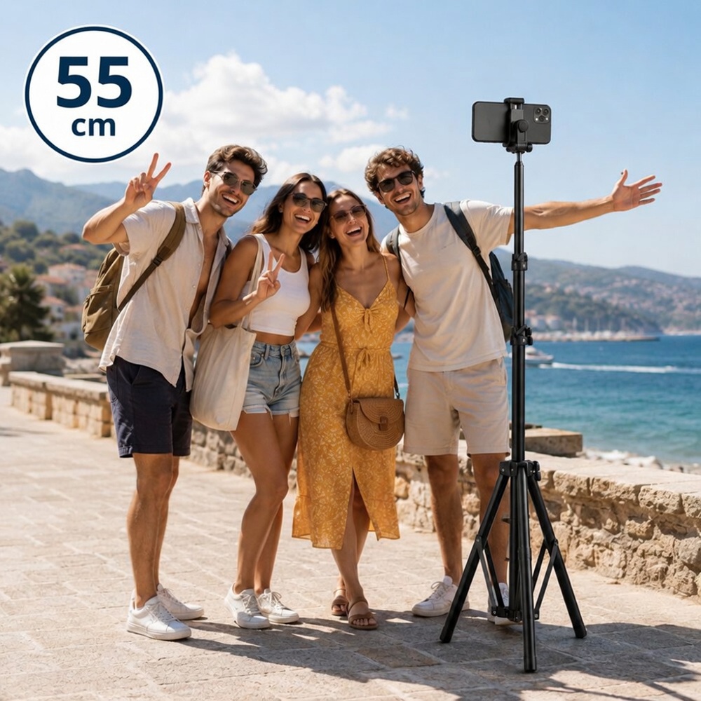 EZRA HL97-1 55 cm-es telefon tripod állvány – állítható mobiltelefon tartó fotózáshoz és videózáshoz (THM) 2
