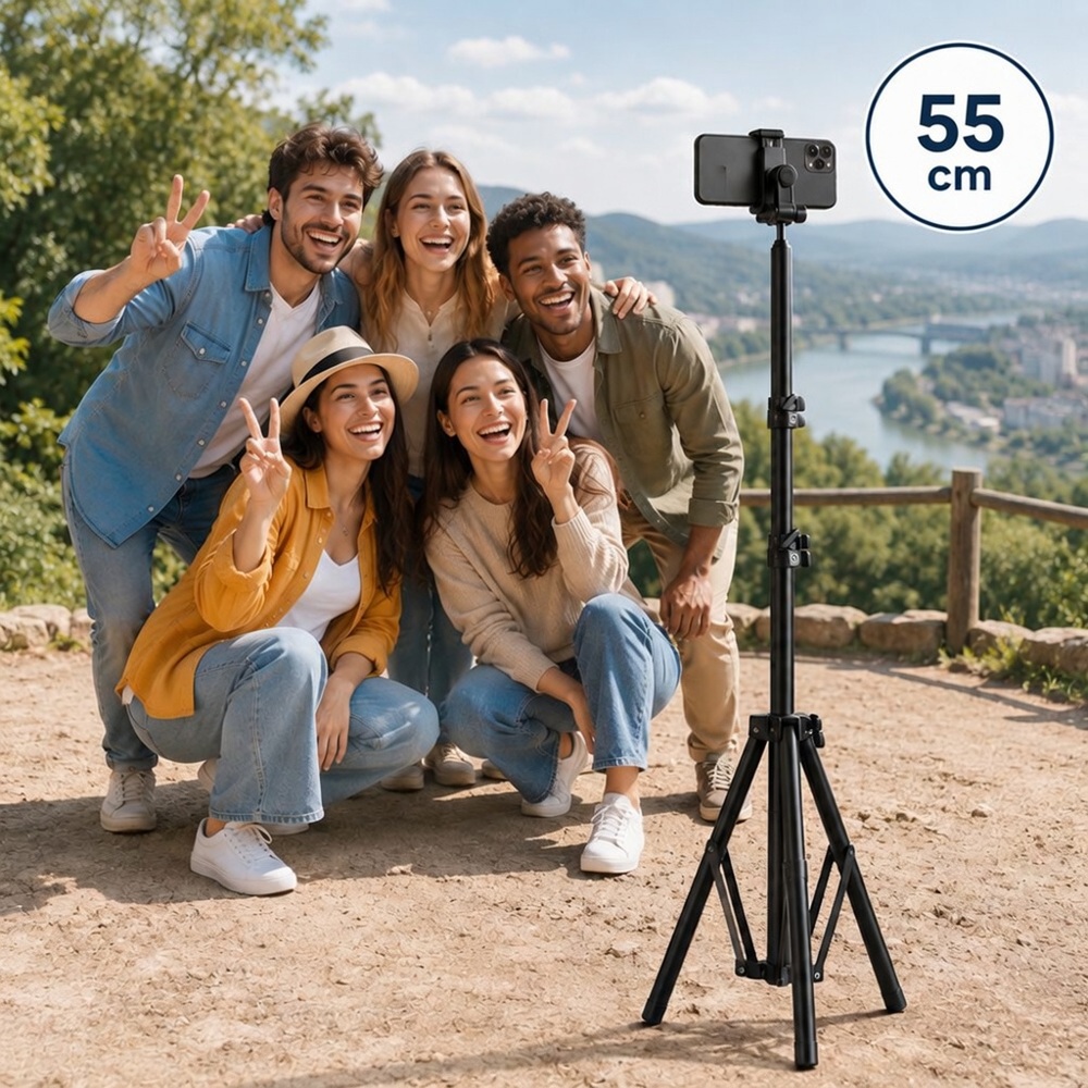 EZRA HL97-1 55 cm-es telefon tripod állvány – állítható mobiltelefon tartó fotózáshoz és videózáshoz (THM) 3