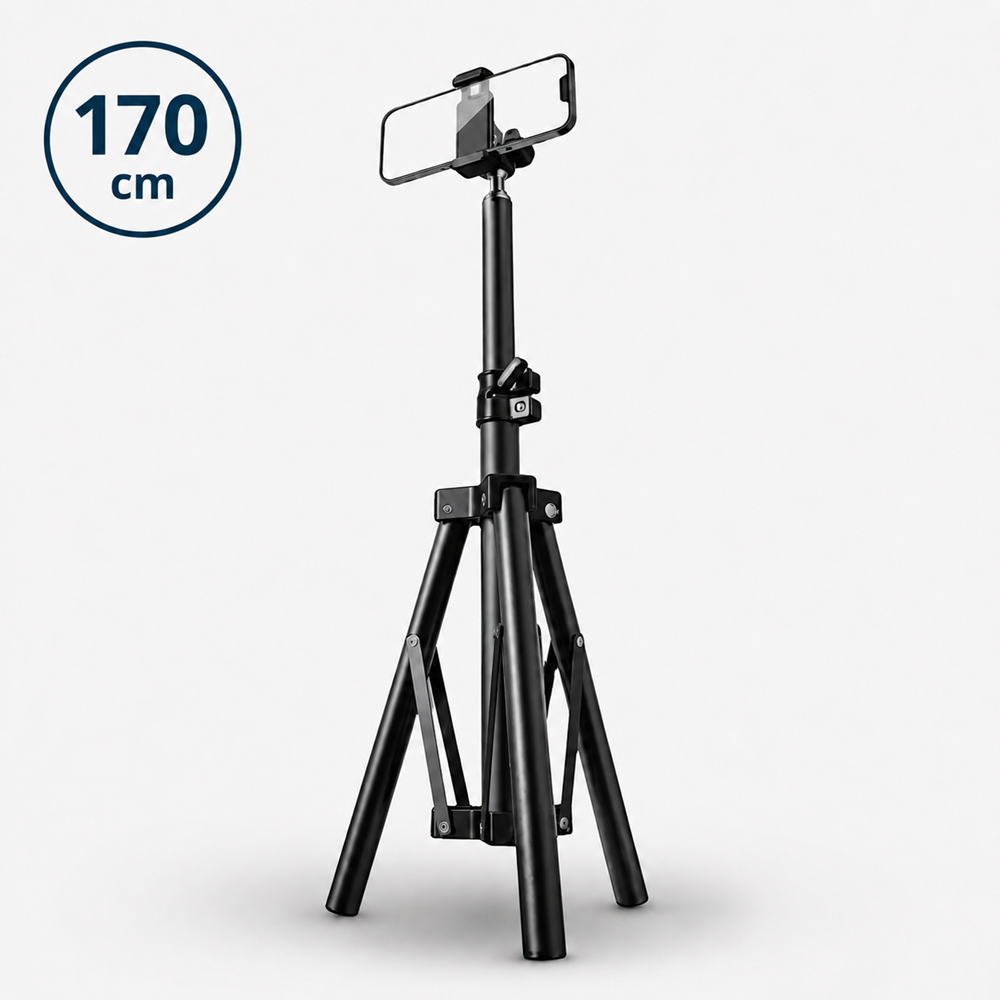 EZRA HL97-2 170 cm-es telefon tripod állvány – állítható mobiltelefon tartó fotózáshoz és videózáshoz (THM) 1