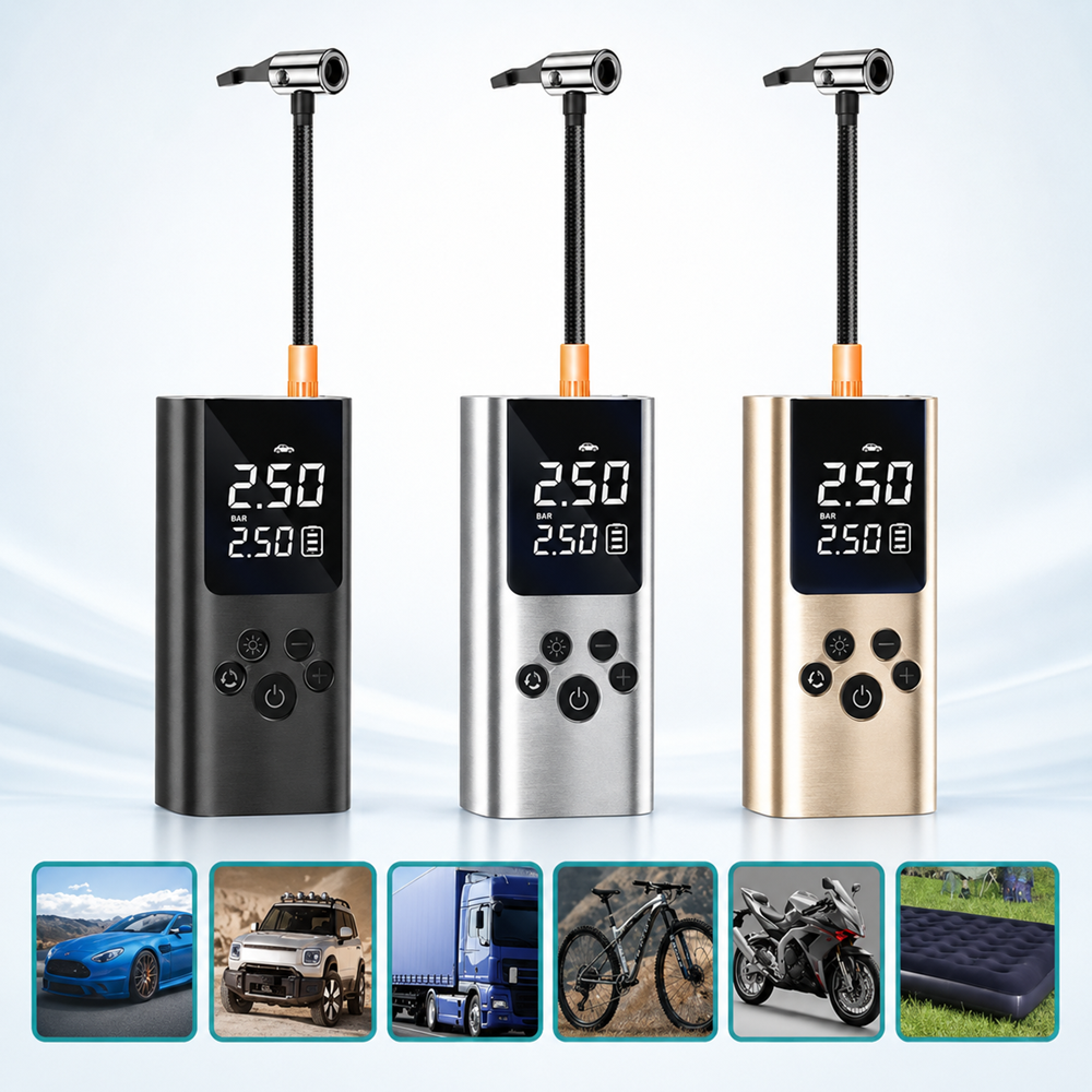 Kouvoolsen KOS-33004 hordozható digitális kompresszor és elektromos légpumpa – autóhoz, kerékpárhoz, motorhoz, labdához (BBD) 5