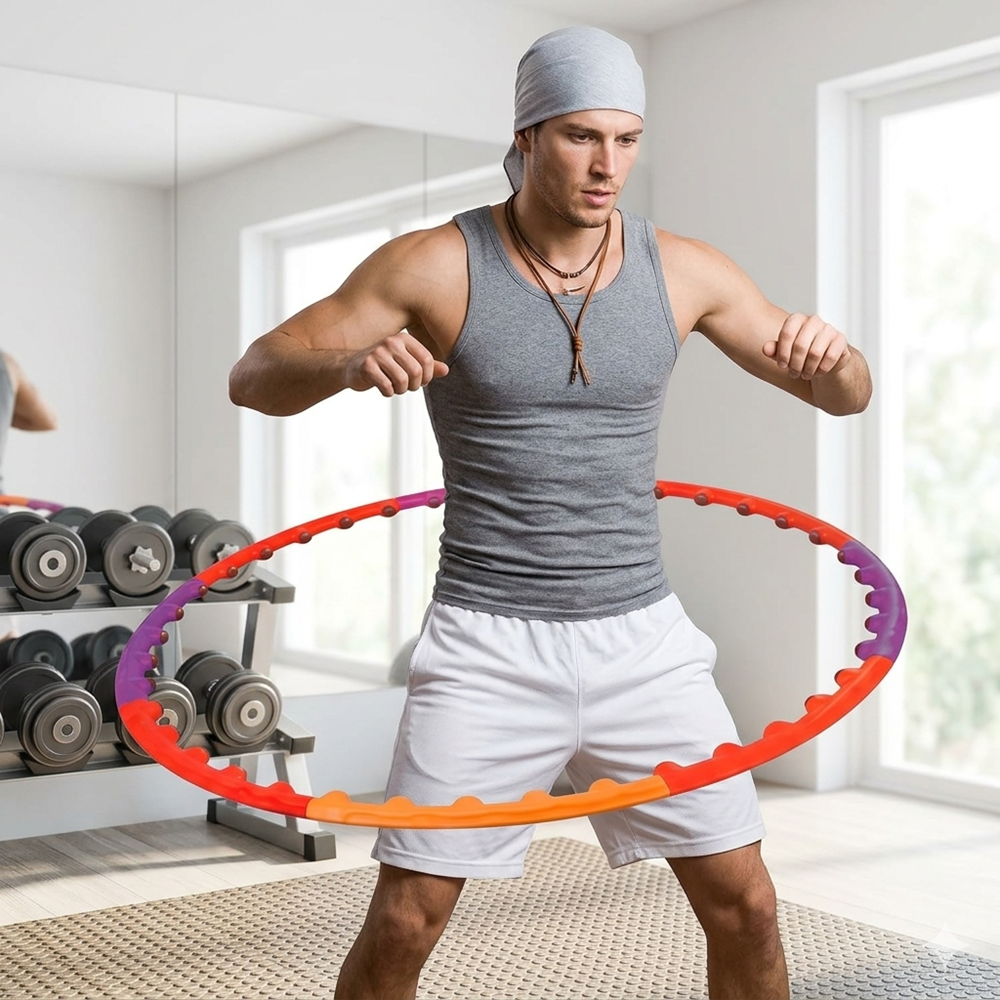 Masszírozó hulahopp karika 90 cm – szétszedhető derékformáló fitness karika otthoni edzéshez (GL-DA00312) 2