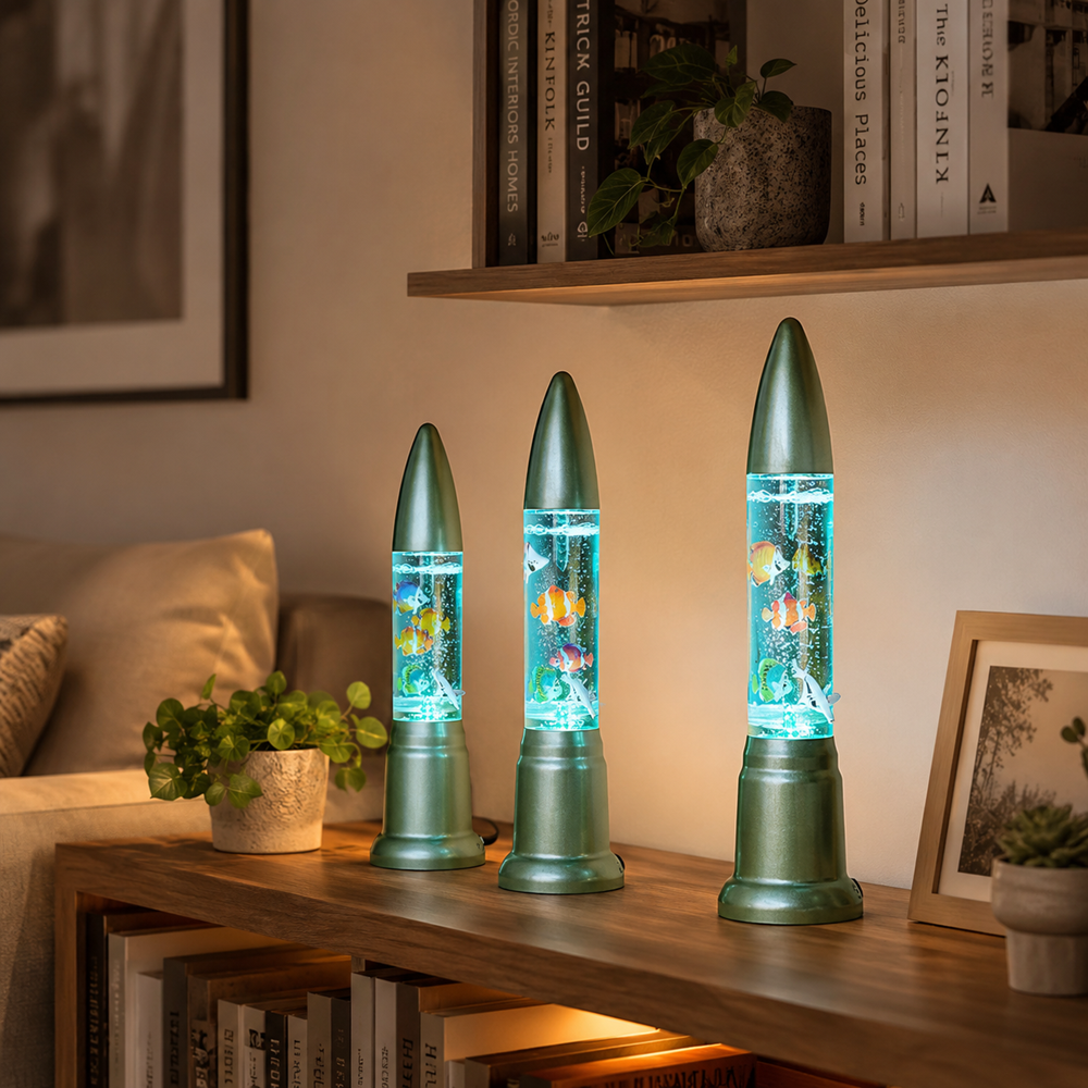 OceanLight buborékos LED akvárium lámpa színes halakkal (THM) 3