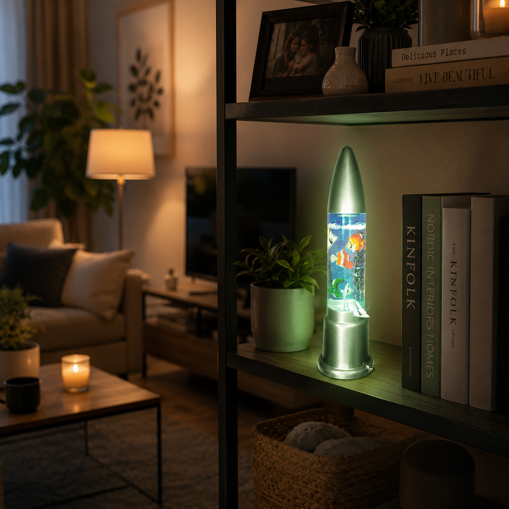 OceanLight buborékos LED akvárium lámpa színes halakkal (THM) 4