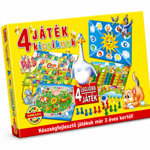 Háziállatok 4 az 1-ben társasjáték készlet – fejlesztő családi játék gyerekeknek, 3 éves kortól (BBMJ) - 4. kép
