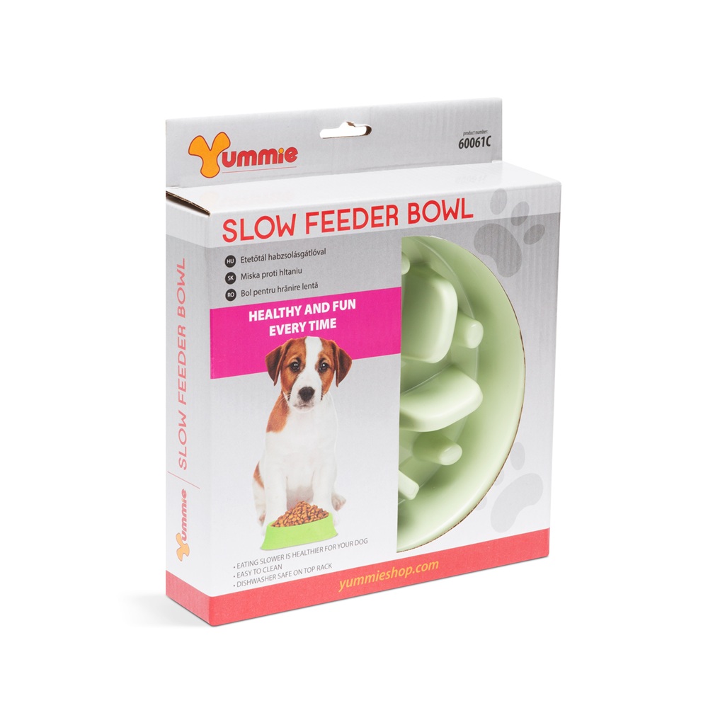 Habzsolásgátló lassító etetőtál kutyáknak – slow feeder tál – zöld 20×20×4,5 cm (GL-60061C)3