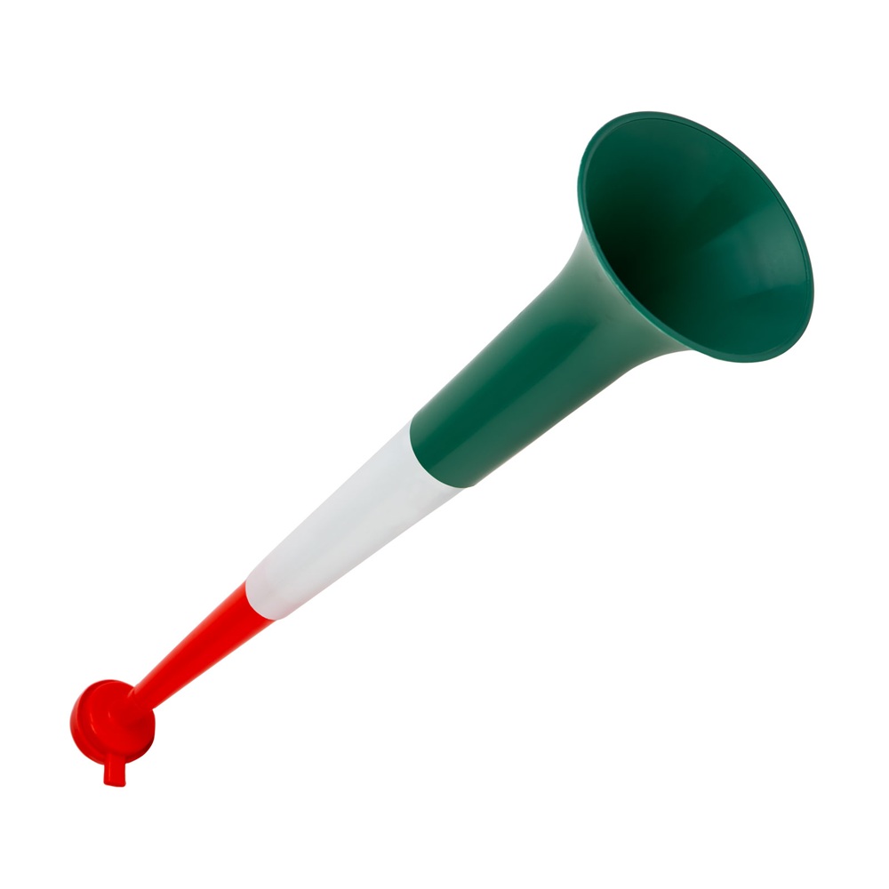 Magyar szurkolói stadionduda – piros-fehér-zöld kézi kürt – 53,5cm (GL-PR050)1