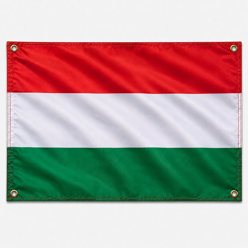 Magyar szurkolói zászló – hátra felvehető, piros-fehér-zöld színű – 150×90cm (GL-PR052)