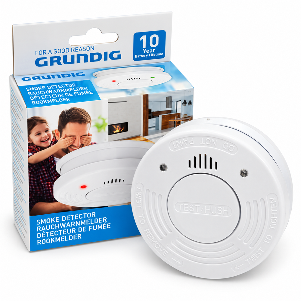GRUNDIG elemes füstérzékelő – 85 dB-es riasztással (EDC)