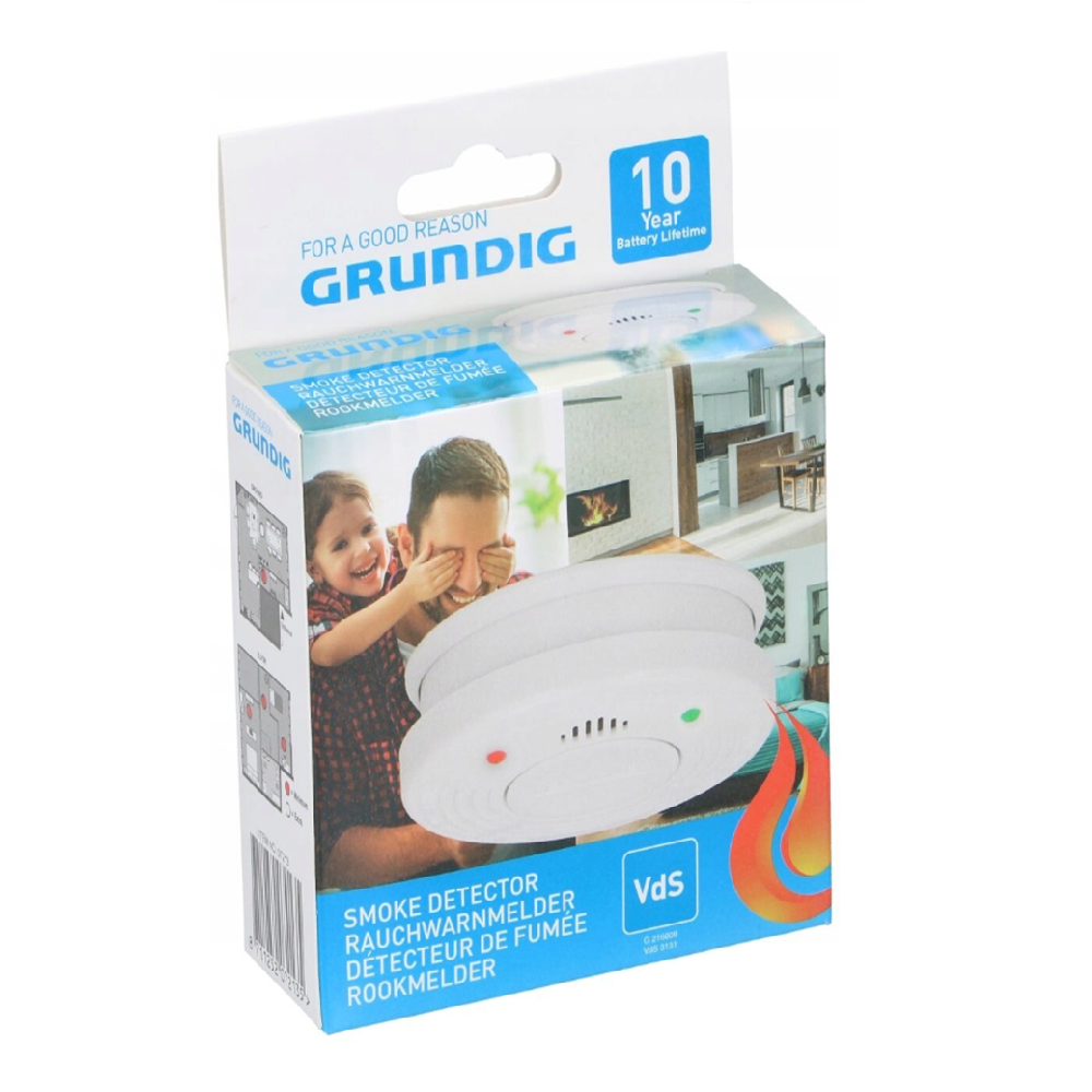 GRUNDIG elemes füstérzékelő – 85 dB-es riasztással (EDC)2