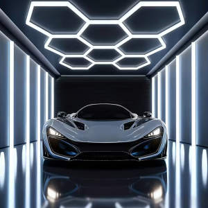 Hexagon LED műhely- és garázsvilágítás mennyezeti panellámpa 280W – 257×244 cm, 6500K (BBRLB2077) - Image 13