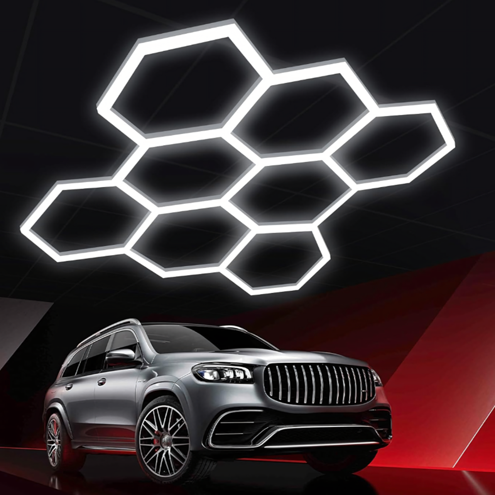 Hexagon LED műhely- és garázsvilágítás mennyezeti panellámpa 280W – 257×244 cm, 6500K (BBRLB2077)8