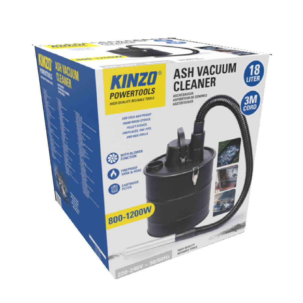 Kinzo hamuporszívó kandallóhoz – 18L 800W – HEPA szűrővel (EDC)2
