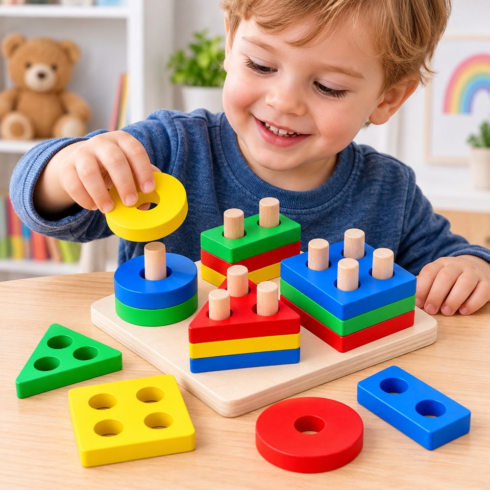 Montessori fa készségfejlesztő játék 16 részes (EB-MB-11112, ECG01111P)