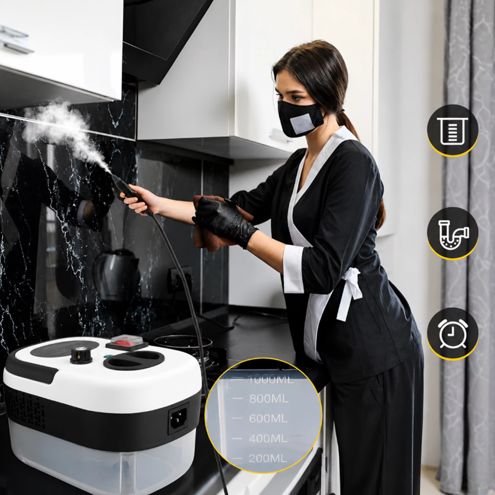 Nagy teljesítményű gőztisztító 2500W – univerzális tisztítógép otthoni takarításhoz (BBRLB1810)5