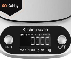 Ruhhy 5 kg-os digitális konyhai mérleg – praktikus élelmiszermérleg sütéshez és főzéshez (WNDR27931) - Image 5
