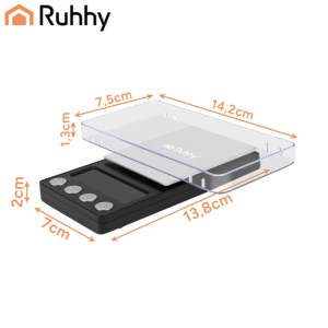 Ruhhy 500 g-os digitális zsebmérleg – nagy pontosságú mini mérleg 0,01 g beosztással (WNDR27932) - Image 6