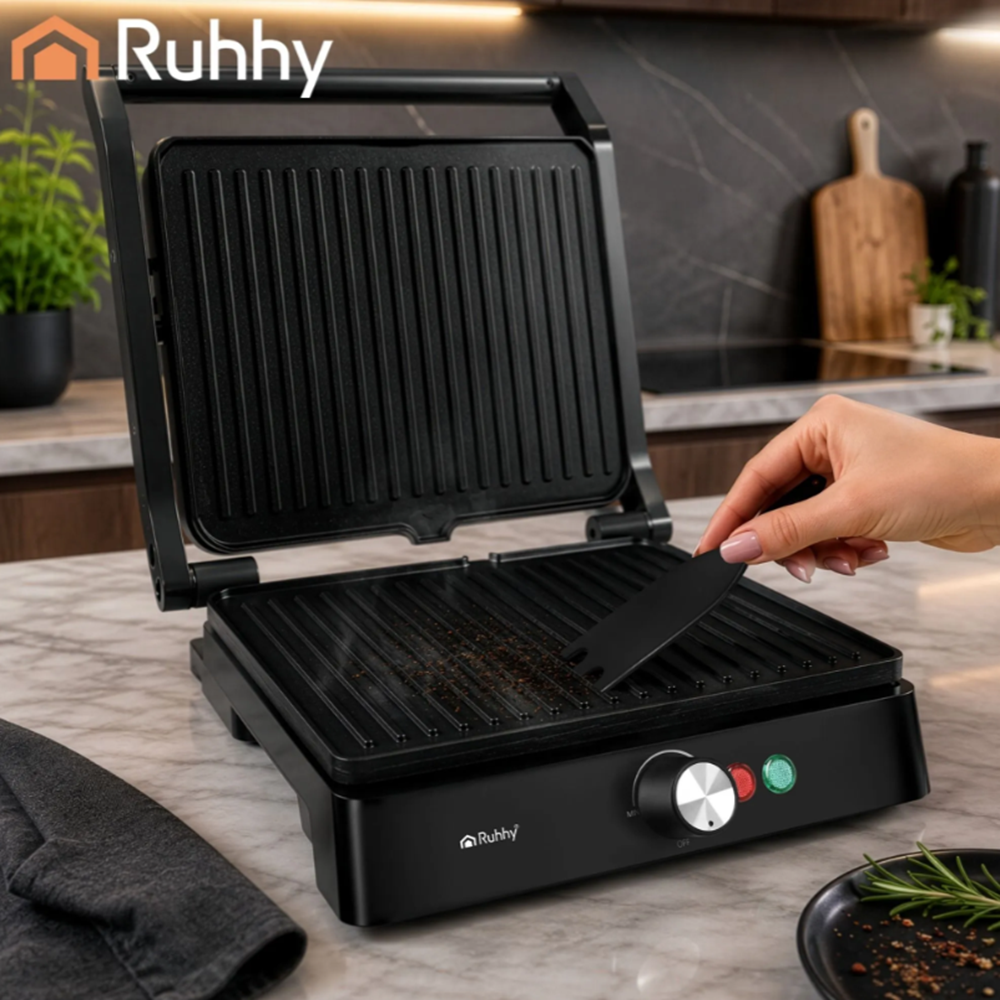 Ruhhy elektromos grillsütő 2000 W – praktikus asztali grill húsokhoz és zöldségekhez (WNDR26176)5