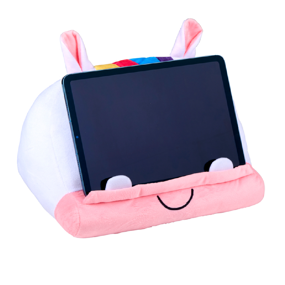 Unikornisos plüss tablettartó párna – 33 × 27 × 18 cm (EDC)1