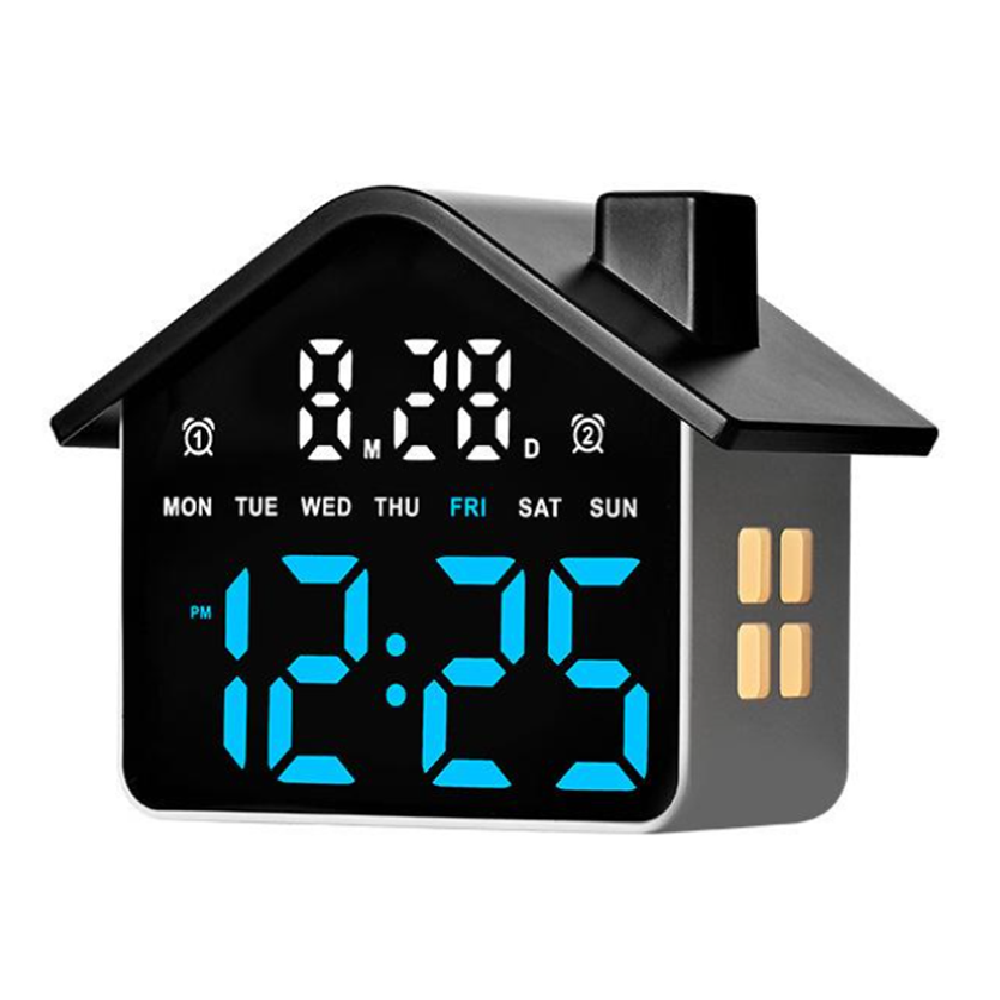 Házikó alakú LED digitális ébresztőóra – hangvezérléssel GH9033 (BBD)2