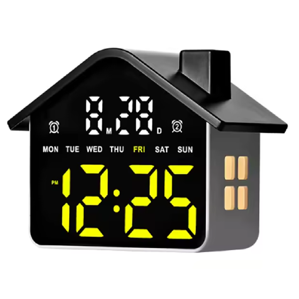 Házikó alakú LED digitális ébresztőóra – hangvezérléssel GH9033 (BBD)6