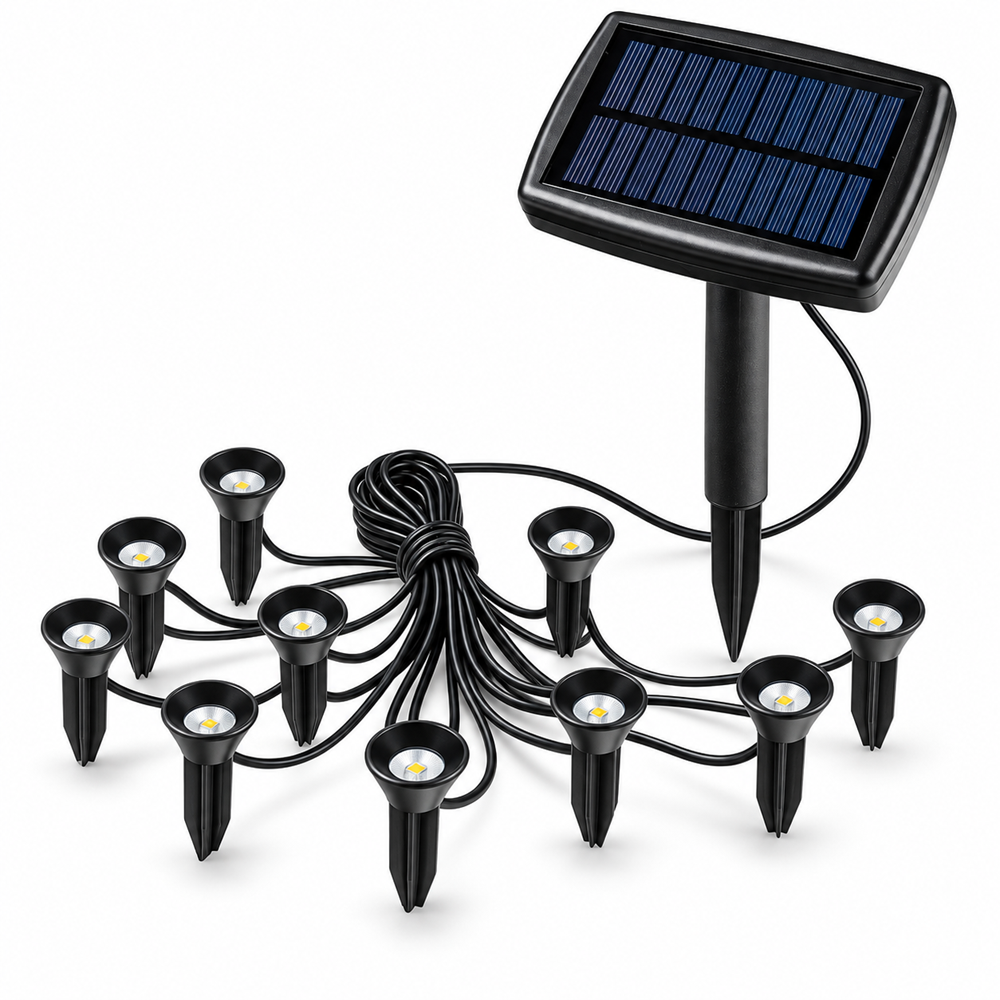 Napelemes LED növény spotlámpa szett – 10 db – 4957 (BBD)