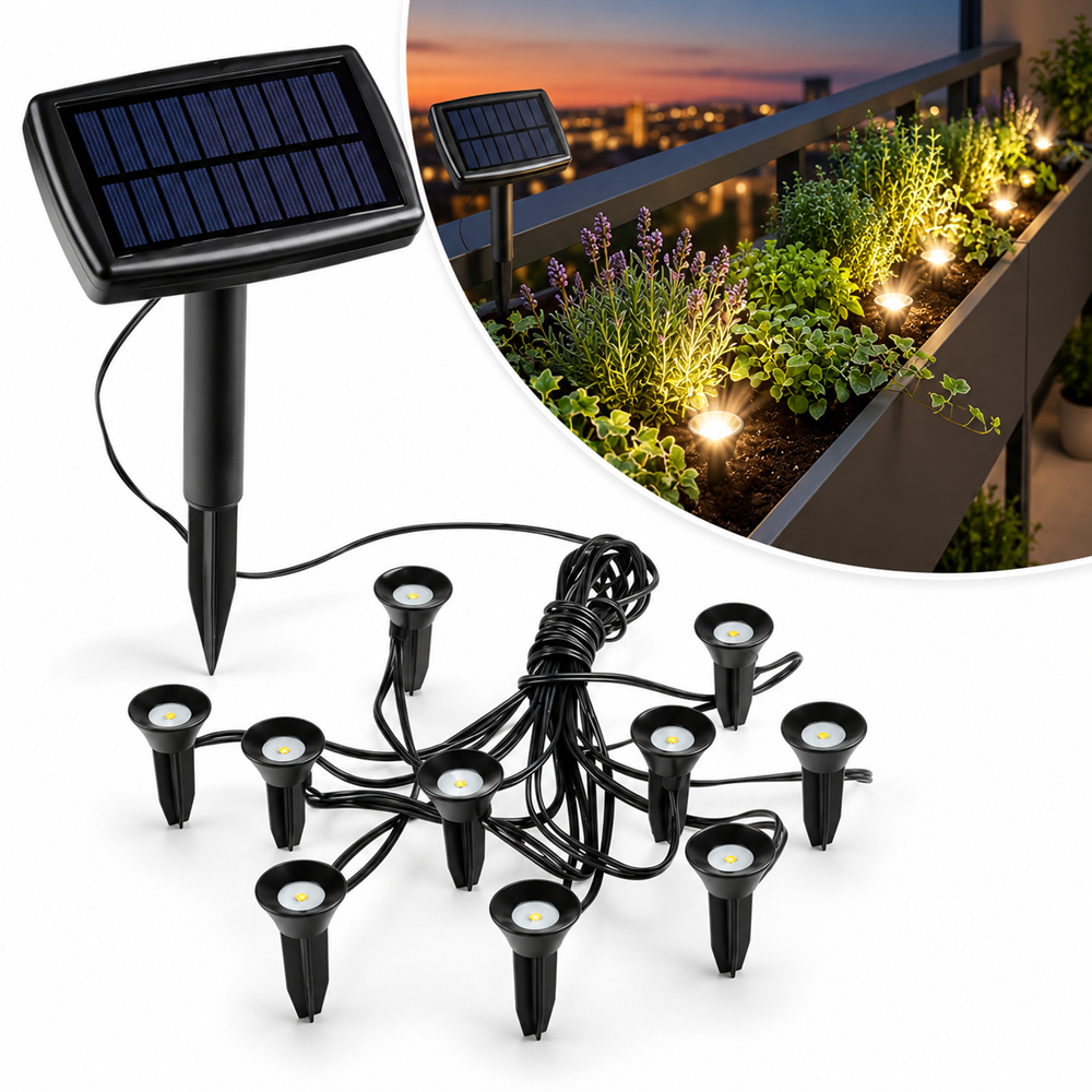 Napelemes LED növény spotlámpa szett – 10 db – 4957 (BBD)2