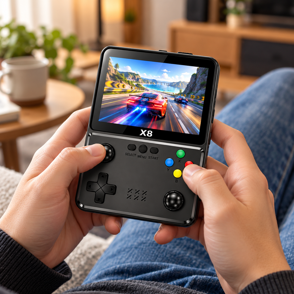 X8 hordozható retro játékkonzol – 4” IPS HD kijelző (BBV)1