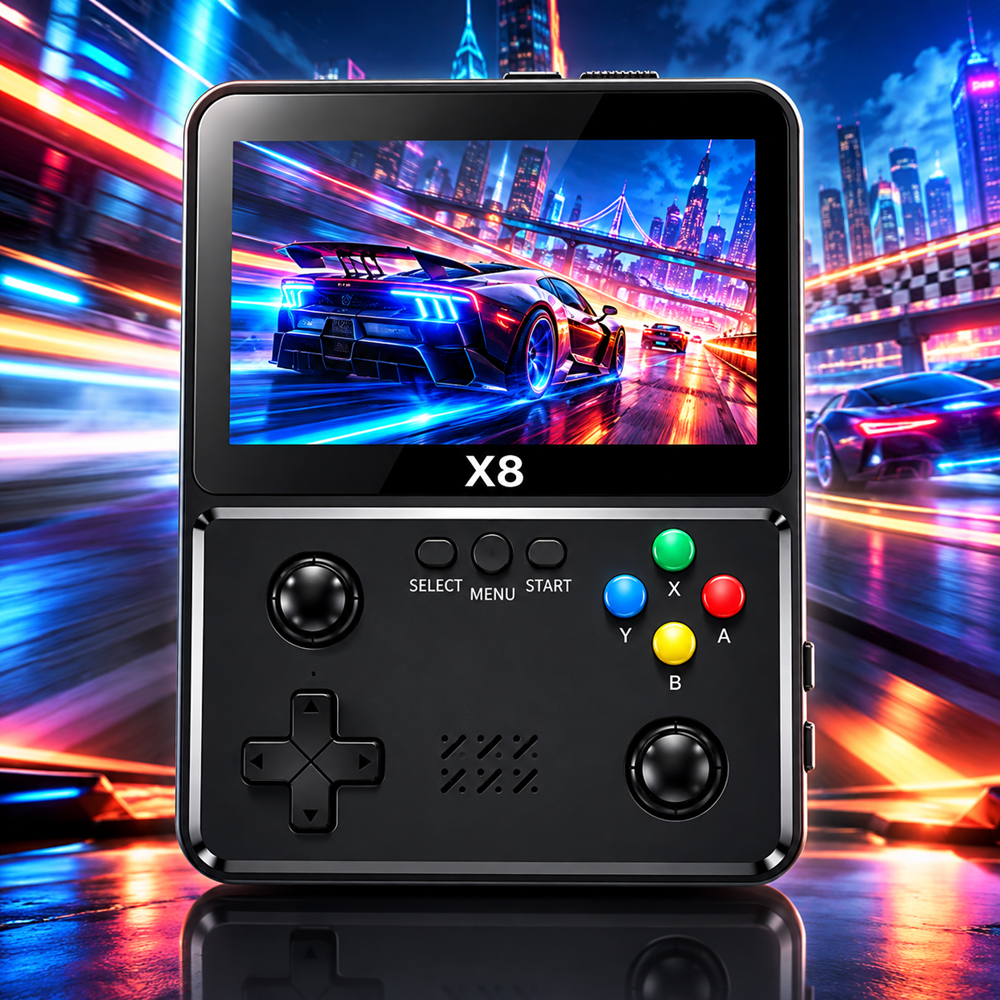 X8 hordozható retro játékkonzol – 4” IPS HD kijelző (BBV)4